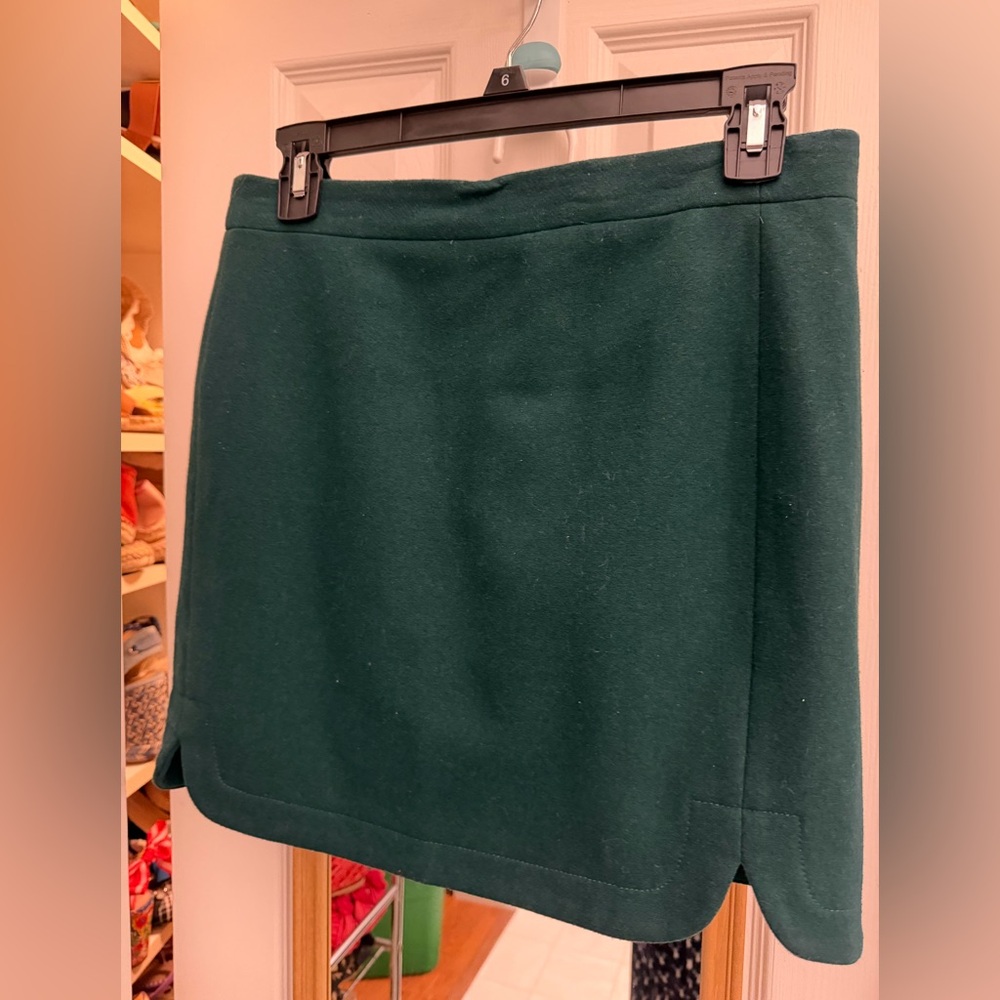 J. crew wool blend Forest Green Women's mini Skirt”@&);: